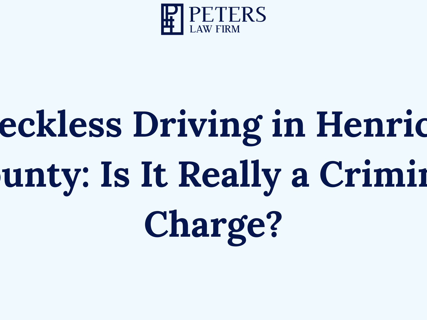 Charged with reckless driving in Henrico County? In Virginia, it's a Class 1 misdemeanor with serious penalties. Learn more.
