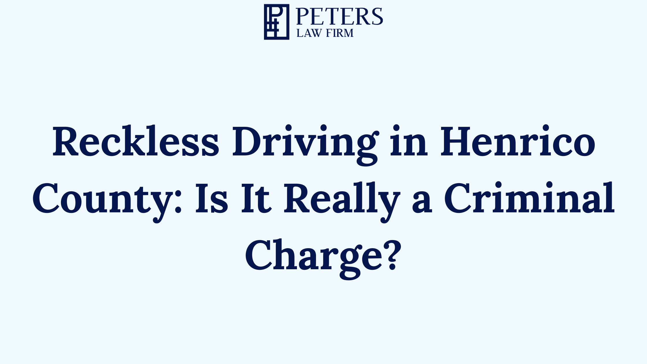 Charged with reckless driving in Henrico County? In Virginia, it's a Class 1 misdemeanor with serious penalties. Learn more.